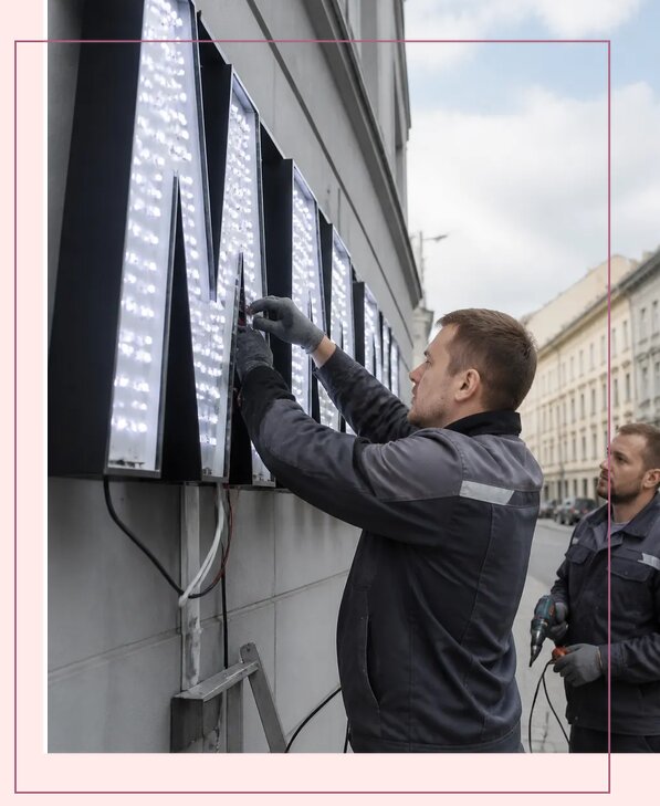 Изготовление и монтаж светодиодных LED вывесок в Кисловодске