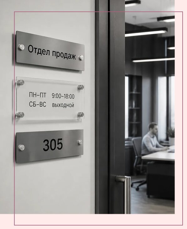 Офисные таблички на дверь в Кисловодске по цене от 5240 р. | Аванза-Ксл